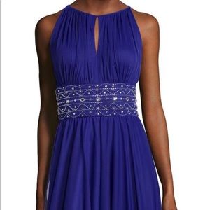 Deep royal purple, wedding guest dress